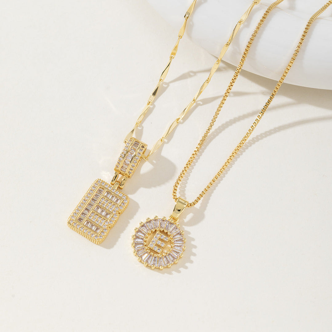 AISHA™ - Elegant 2-Pack Initial Letter Pendant Necklaces